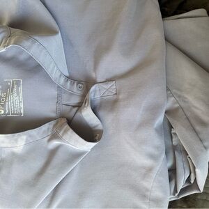 Figs Gray and Yellow Scrub Pants